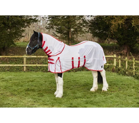 Firefoot Fly Rug Detachable Neck White/Red