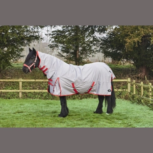 Firefoot Turnout Rug ZERO Fill Fixed Neck Grey/Red