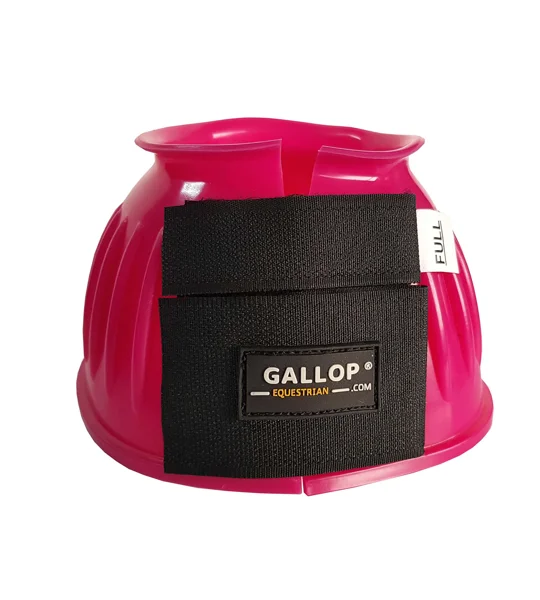 Gallop Double Taped PVC Ribbed Over Reach Boots Fuchsia