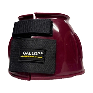 Gallop Double Taped PVC Ribbed Over Reach Boots Burgundy