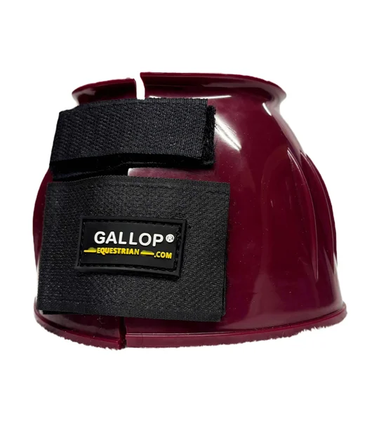 Gallop Double Taped PVC Ribbed Over Reach Boots Burgundy