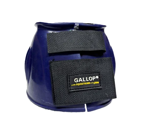Gallop Double Taped PVC Ribbed Over Reach Boots Blue