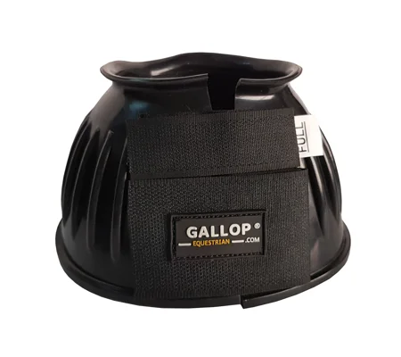 Gallop Double Taped PVC Ribbed Over Reach Boots Black