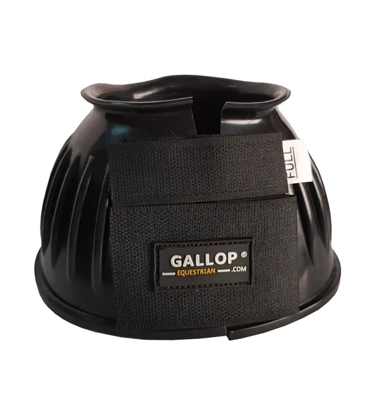 Gallop Double Taped PVC Ribbed Over Reach Boots Black
