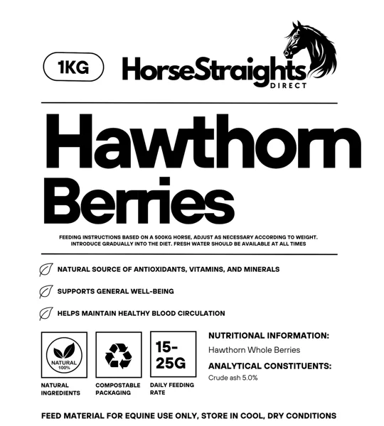Horse Straights Direct Hawthorn Whole Berries - 1 Kg