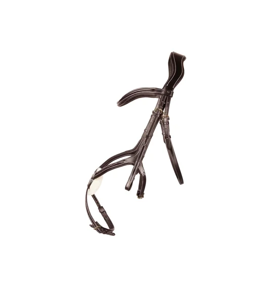ProPresicce Pelle Grackle Leather Bridle by Hy Equestrian Brown/Brass