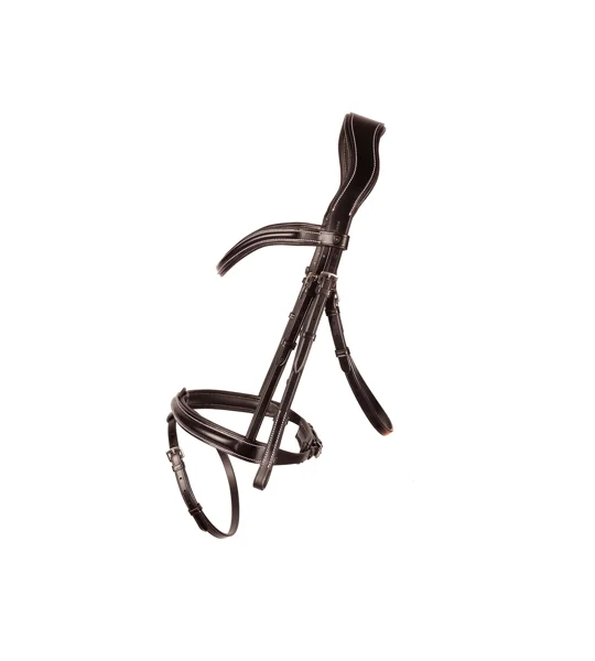 ProPresicce Pelle Flash Leather Bridle by Hy Equestrian Brown/Brass