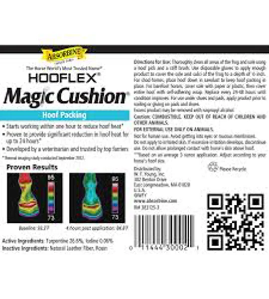 Applying Absorbine Magic Cushion hoof packing formula to a horse sole