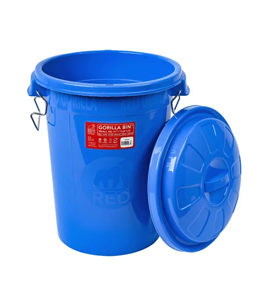 Red Gorilla Bin with Clip Lid Blue - 30 Lt