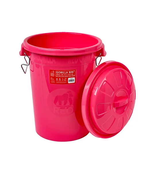 Red Gorilla Bin with Clip Lid Pink - 30 Lt
