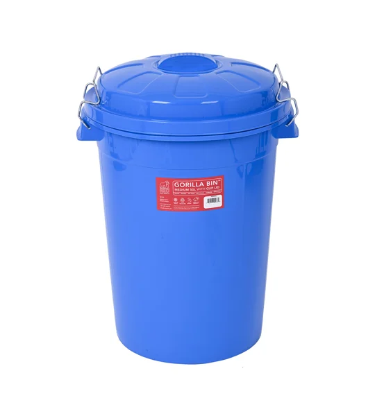 Red Gorilla Bin with Clip Lid Blue - 50 Lt