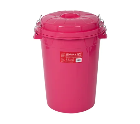 Red Gorilla Bin with Clip Lid Pink - 50 Lt