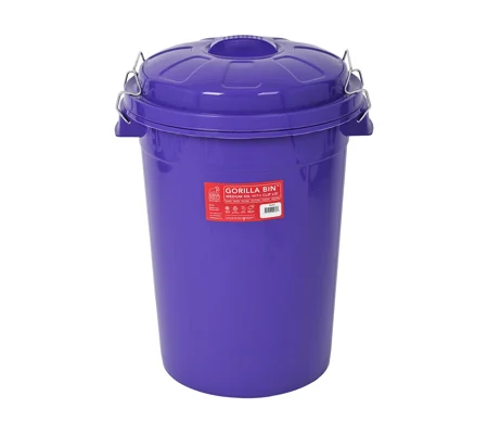 Red Gorilla Bin with Clip Lid Purple - 50 Lt