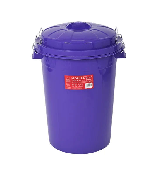 Red Gorilla Bin with Clip Lid Purple - 50 Lt