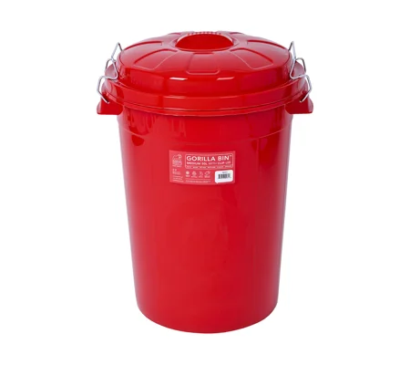 Red Gorilla Bin with Clip Lid Red - 50 Lt