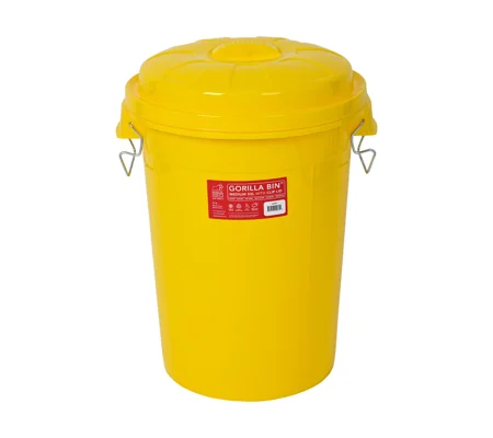 Red Gorilla Bin with Clip Lid Yellow - 50 Lt