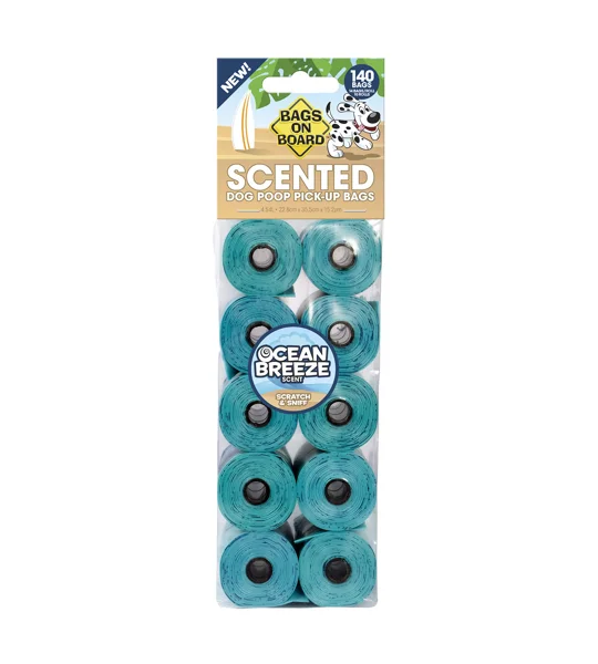 Bags On Board Scented Refill Rolls Ocean Breeze - 10 x 14 Bags