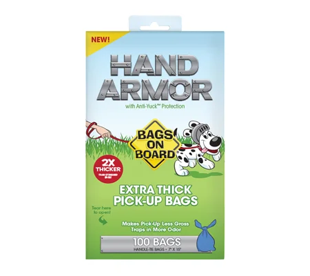 Bags On Board Hand Armour 2X Extra Thick Pick-Up Bags - 100 Pack