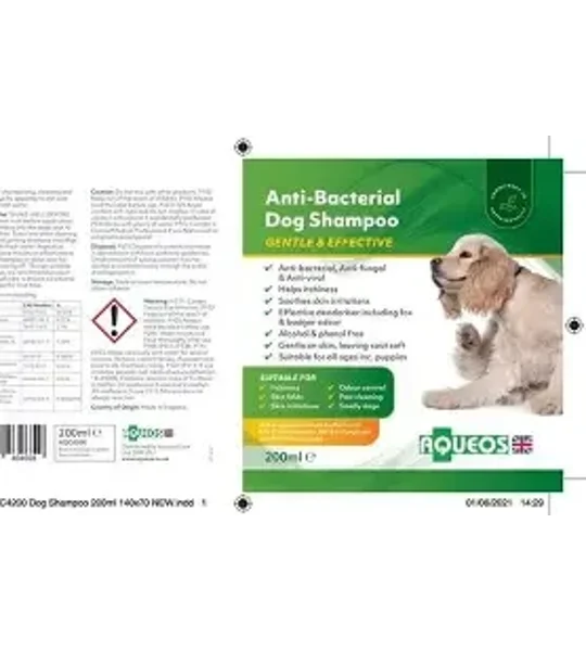 Aqueos Anti-Bacterial Dog Shampoo - 200ml