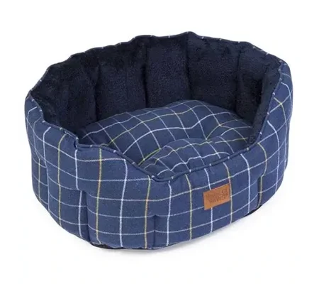House of Paws Check Tweed Oval Snuggle Bed