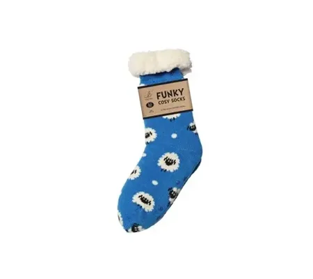 Bartleby Funky Sherpa Socks Ladies Cute Sheep - Size 4 - 8