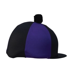 Hy Equestrian Two Tone Lycra Silks with Bobble - Purple/Black