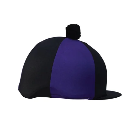 Hy Equestrian Two Tone Lycra Silks with Bobble - Purple/Black