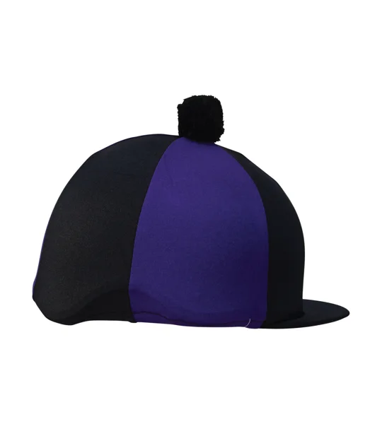 Hy Equestrian Two Tone Lycra Silks with Bobble - Purple/Black