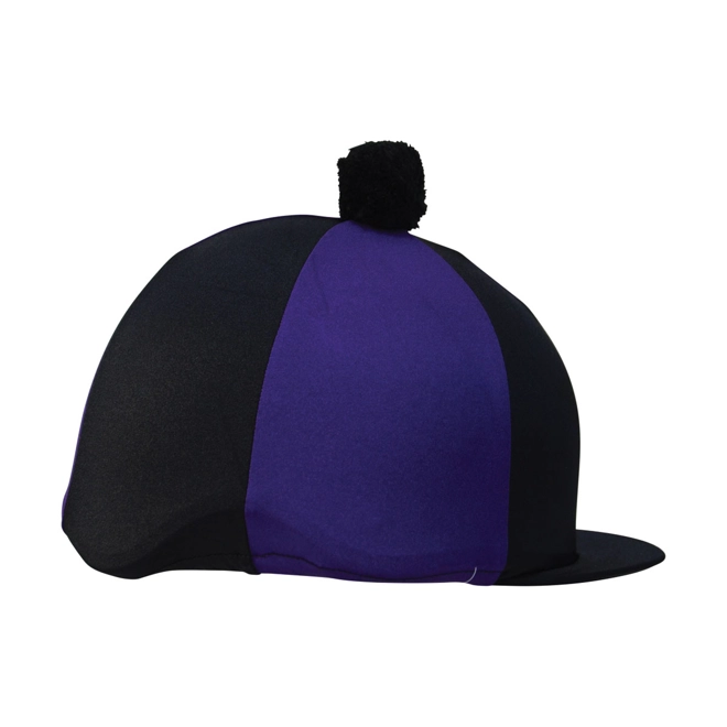 product Image for Hy Equestrian Two Tone Lycra Silks with Bobble - Purple/Black
