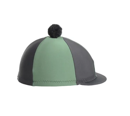 Hy Equestrian Two Tone Lycra Silks with Bobble - Black/Green