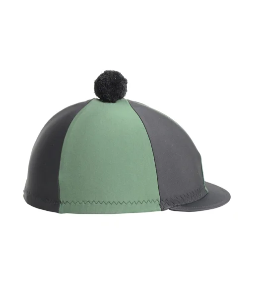 Hy Equestrian Two Tone Lycra Silks with Bobble - Black/Green