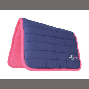 Hy Equestrian Reversible Two Colour Saddle Pad - Navy/Pink - One Size
