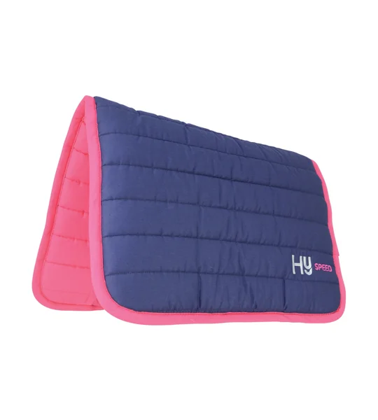 Hy Equestrian Reversible Two Colour Saddle Pad - Navy/Pink - One Size