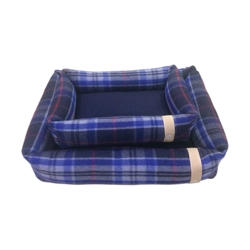 Companion Country Snuggle Dog Bed - Small - Navy Check