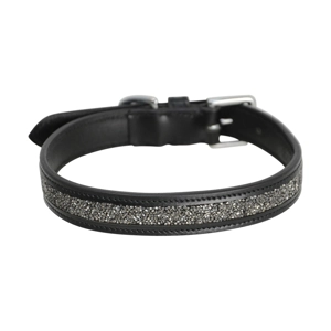 Hy Encrusted Dog Collar - Black - 12