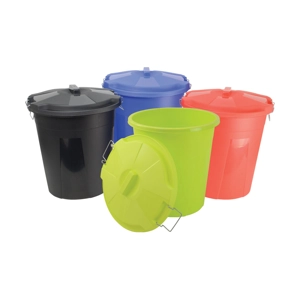Lincoln Dustbin & Lid - Black - 50 litre