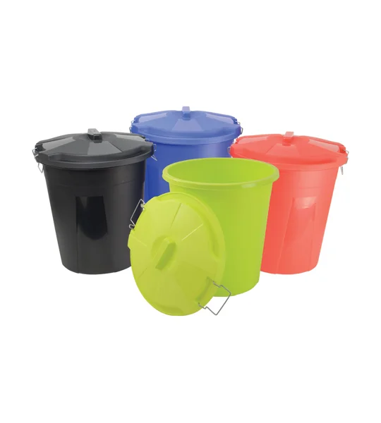 Lincoln Dustbin & Lid - Black - 50 litre