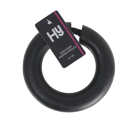 Hy Equestrian Fetlock Ring with Leather Strap - Black - One Size