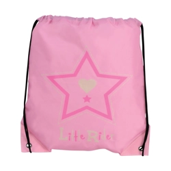 Riding Star Drawstring Bag by Little Rider - Begonia Pink - 33 x 43cm