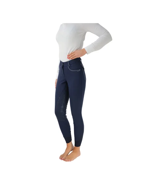 Hy Equestrian Highgrove Ladies Breeches - Navy/Silver
