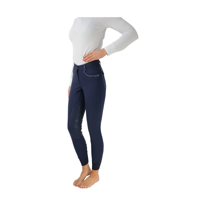 product Image for Hy Equestrian Highgrove Ladies Breeches - Navy/Silver