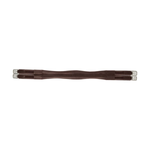 Hy Equestrian Leather Padded Atherstone Girth - Elasticated Both Ends - Brown