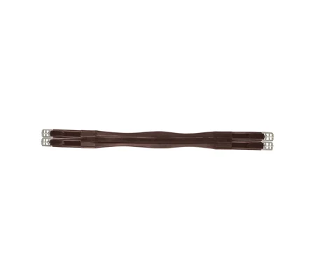 Hy Equestrian Leather Padded Atherstone Girth - Elasticated Both Ends - Brown