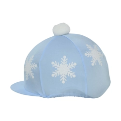 Hy Equestrian Snowflake with Pom Pom Hat Cover - Light Blue - One Size