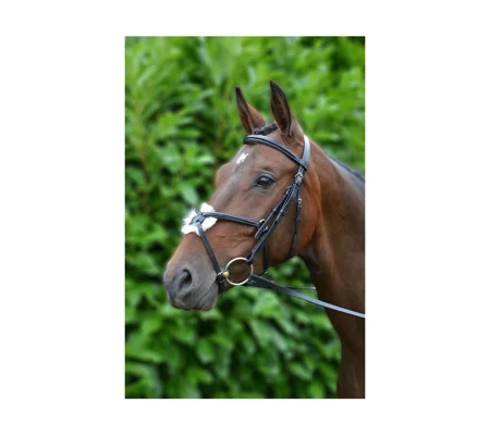 Hy Equestrian Mexican Bridle with Rubber Grip Reins - Black