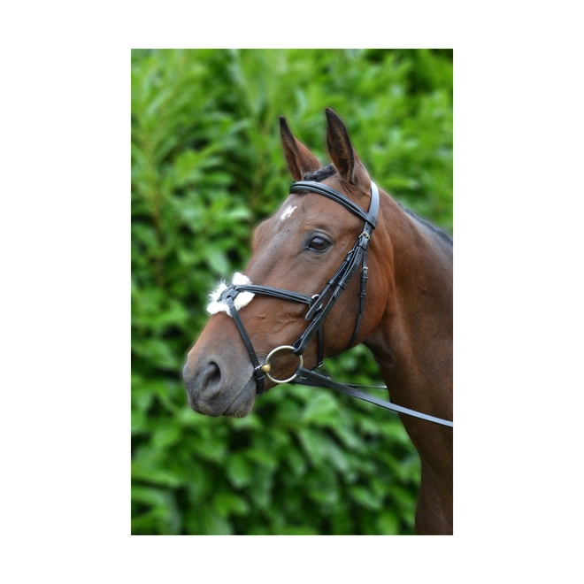 Additional Image for Hy Equestrian Mexican Bridle with Rubber Grip Reins - Black