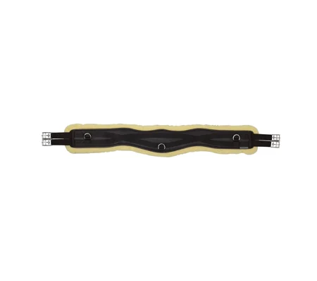 Hy Equestrian Fleece Lined GP/Jumping Contoured Girth - Black/Natural