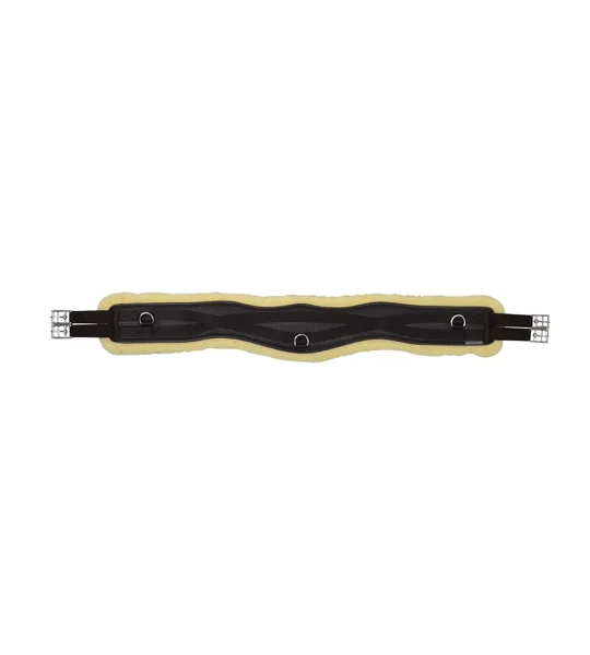 Hy Equestrian Fleece Lined GP/Jumping Contoured Girth - Black/Natural
