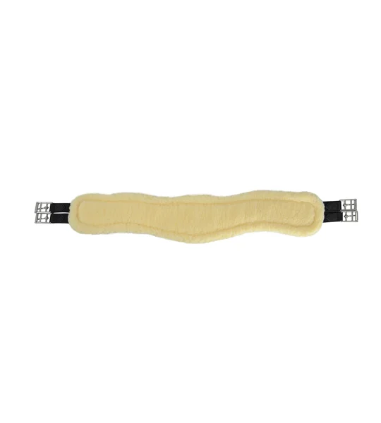 Hy Equestrian Fleece Lined GP/Jumping Contoured Girth - Black/Natural