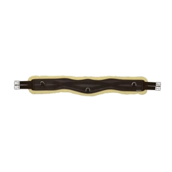 Hy Equestrian Fleece Lined GP/Jumping Contoured Girth - Brown/Natural